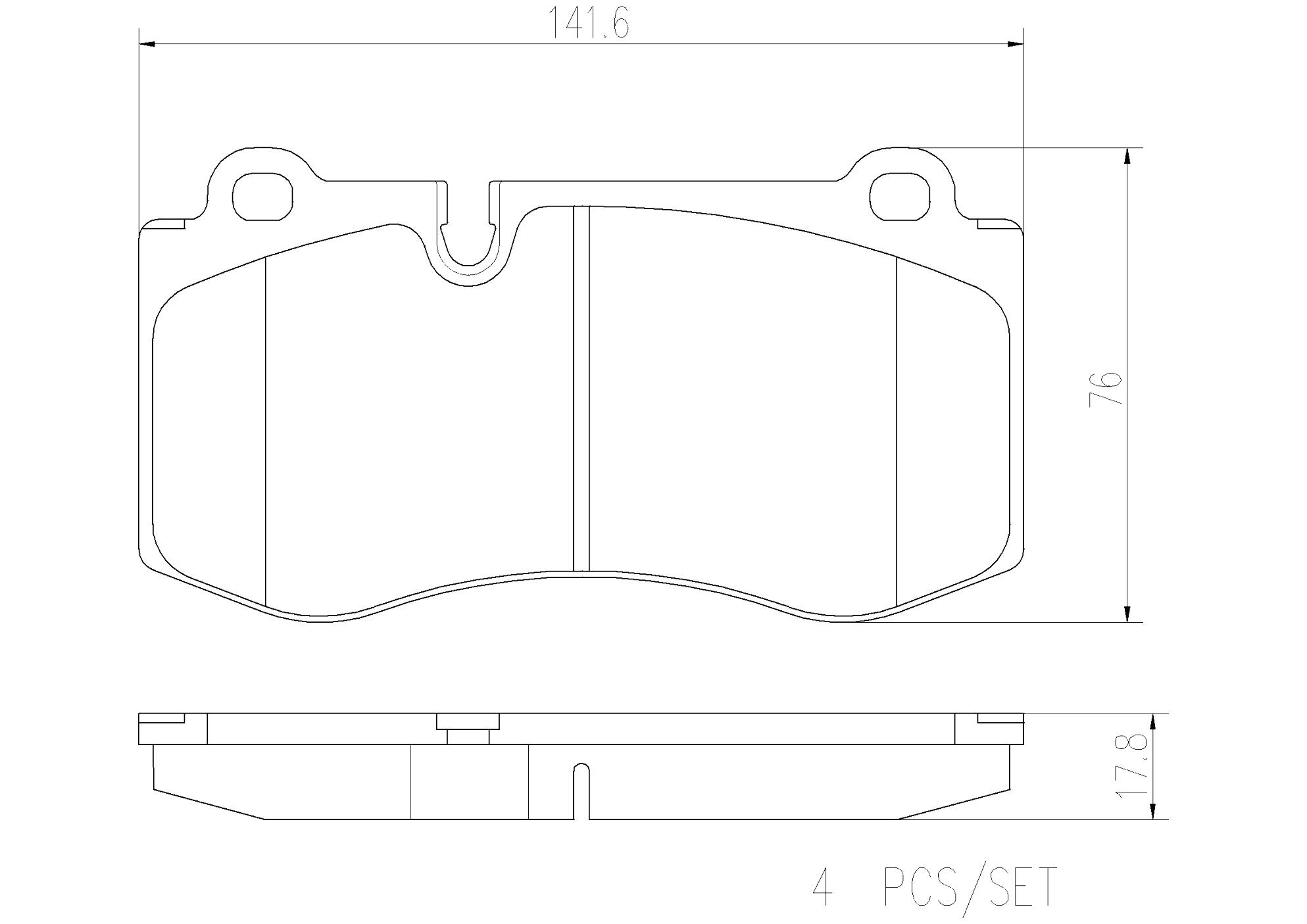 Mercedes Disc Brakes Kit -  Pads Front (Ceramic) 004420802064 - Brembo P50074N